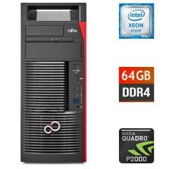 Рабочая станция Б-класс Fujitsu Celsius M770n Tower / Intel Xeon W-2123 (4 (8) ядра по 3.6 - 3.9 GHz) / 64 GB DDR4 / 512 GB SSD M.2 / nVidia Quadro P2000, 5 GB GDDR5, 160-bit / 450W / DVD-ROM / DisplayPort