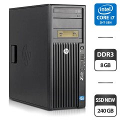 Робоча станція HP Z210 Workstation Tower / Intel Core i7-2600 (4 (8) ядра по 3.4 - 3.8 GHz) / 8 GB DDR3 / 240 GB SSD NEW / nVidia Quadro FX 580, 512 MB GDDR3, 128-bit / DVD-ROM