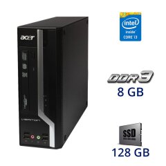 Системный блок Acer Veriton X2611G SFF / Intel Core i3-2130 (2 (4) ядра по 3.4 GHz) / 8 GB DDR3 / 128 GB SSD / AMD Radeon HD 7500G 1 GB