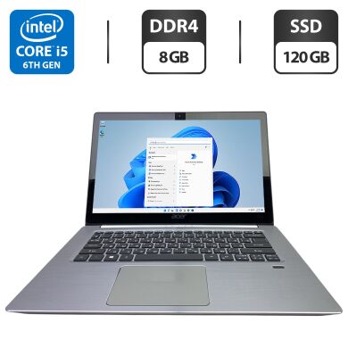 Ультрабук Б-клас Acer Swift 3 SF314-52 / 14" (1920x1080) IPS / Intel Core i5-7200U (2 (4) ядра по 2.5 - 3.1 GHz) / 8 GB DDR4 / 120 GB SSD / Intel HD Graphics 620 / WebCam