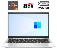 Ультрабук Б-клас HP EliteBook 845 G7 / 14" (1920x1080) IPS / AMD Ryzen 5 Pro 4650U (6 (12) ядер по 2.1 - 4.0 GHz) / 8 GB DDR4 / 256 GB SSD M.2 / AMD Radeon RX Vega 6 Graphics / WebCam / HDMI / Fingerprint