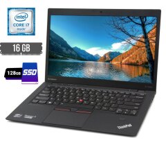 Ультрабук Б-класс Lenovo ThinkPad X1 Carbon (4th Gen) / 14" (1920x1080) IPS / Intel Core i7-6600U (2 (4) ядра по 2.6 - 3.4 GHz) / 16 GB DDR3 / 128 GB SSD / Intel HD Graphics 520 / WebCam / Fingerprint / Windows 10 лицензия