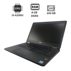 Ультрабук Dell Latitude E5470 / 14" (1920x1080) IPS / Intel Core i5-6200U (2 (4) ядра по 2.3 - 2.8 GHz) / 8 GB DDR4 / 240 GB SSD / Intel HD Graphics 520 / WebCam