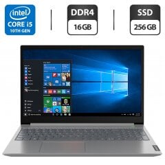 Ультрабук Lenovo ThinkBook 15-IIL / 15.6" (1920x1080) IPS / Intel Core i5-1035G1 (4 (8) ядра по 1.0 - 3.6 GHz) / 16 GB DDR4 / 256 GB SSD / Intel UHD Graphics / WebCam