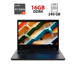 Ультрабук Lenovo ThinkPad L14 Gen 1 / 14" (1366x768) TN / AMD Ryzen 3 Pro 4450U (4 (8) ядра по 2.4 - 3.7 GHz) / 16 GB DDR4 / 240 GB SSD / AMD Radeon Graphics / WebCam