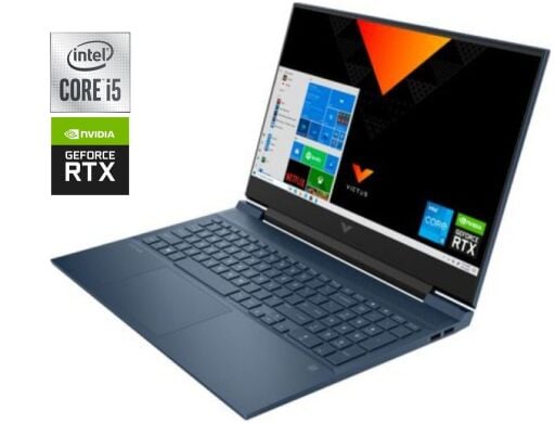 Ігровий ноутбук Б-клас HP Victus 16-d0023dx / 16.1" (1920x1080) IPS / Intel Core i5-11400H (6 (12) ядер по 2.2 - 4.5 GHz) / 8 GB DDR4 / 256 GB SSD / nVidia GeForce RTX 3050, 4 GB GDDR6, 128-bit / WebCam