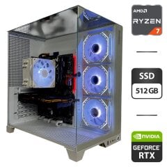 Игровой ПК GameMax Infinity White Tower / AMD Ryzen 7 3700X (8 (16) ядер по 3.6 - 4.4 GHz) / 16 GB DDR4 / 512 GB SSD / nVidia GeForce RTX 2070, 8 GB GDDR6, 256-bit / 700W