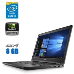 Мобільна робоча станція Dell Precision 3520 / 15.6" (1920x1080) IPS / Intel Core i7-7700HQ (4 (8) ядра по 2.8 - 3.8 GHz) / 16 GB DDR4 / 256 GB SSD / nVidia Quadro M620, 2 GB GDDR5, 128-bit / WebCam / Windows 10 Pro