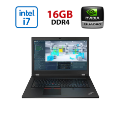 Мобильная рабочая станция Lenovo ThinkPad P17 Gen 1 / 17.3" (1920x1080) IPS / Intel Core i7-10750H (6 (12) ядер по 2.6 - 5.0 GHz) / 16 GB DDR4 / 960 GB SSD / nVidia Quadro RTX 3000, 6 GB GDDR6, 192-bit / WebCam