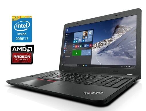 Ноутбук Б-клас Lenovo ThinkPad E560 / 15.6" (1920x1080) IPS / Intel Core i7-6500U (2 (4) ядра по 2.5 - 3.1 GHz) / 8 GB DDR3 / 240 GB SSD / AMD Radeon R7 M370, 2 GB GDDR5, 128-bit / WebCam / Win 10 Pro