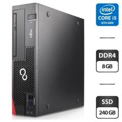 Комп'ютер Fujitsu Esprimo D757 E85 SFF / Intel Core i5-6400 (4 ядра по 2.7 - 3.3 GHz) / 8 GB DDR4 / 128 GB SSD / Intel HD Graphics 530
