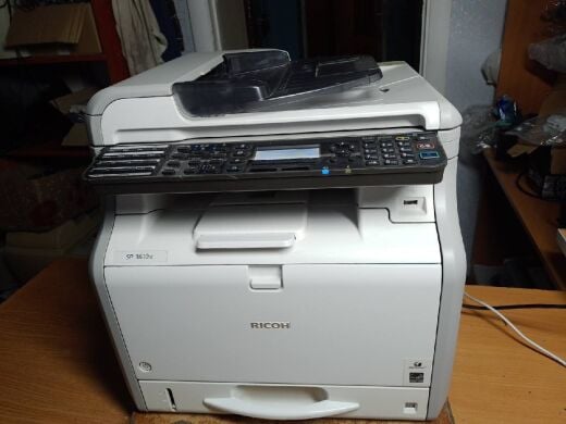 МФУ Ricoh Aficio SP3610sf / Лазерная монохромная печать / 600x600 dpi / A4 / 31 стр/мин / USB 2.0, Ethernet / Дуплекс