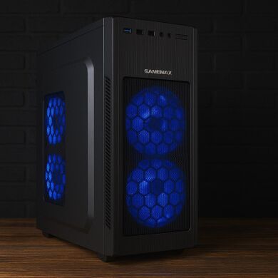 Ігровий ПК GameMax MT520-FAN Black Tower / Intel Core i5-4670 (4 ядра по 3.4 - 3.8 GHz) / 16 GB DDR3 / 120 GB SSD + 750 GB HDD / AMD Radeon RX 580, 8 GB GDDR5, 256-bit / 500W