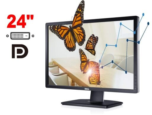 Монитор Dell UltraSharp U2412Mb / 24" (1920x1200) IPS / 1x DP, 1x DVI, 1x VGA, 5x USB 2.0 / VESA 100x100 / Pivot