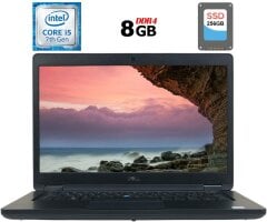 Ноутбук Б-класс Dell Latitude 5490 / 14" (1366x768) TN / Intel Core i5-7300U (2 (4) ядра по 2.6 - 3.5 GHz) / 8 GB DDR4 / 256 GB SSD / Intel HD Graphics 620 / WebCam / USB 3.1 / HDMI / Windows 10 лицензия