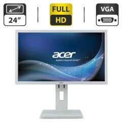 Монитор Acer B246WL / 24" (1920x1080) IPS / USB-Hub, VGA, DVI, DisplayPort, HDMI / Встроенные колонки 2x 1W / VESA 100x100
