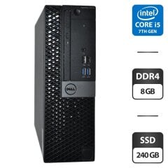 Компьютер Dell OptiPlex 5050 SFF / Intel Core i5-7500T (4 ядра по 2.7 - 3.3 GHz) / 8 GB DDR4 / 240 GB SSD / Intel HD Graphics 530 / DVD-ROM / Windows 11 Pro