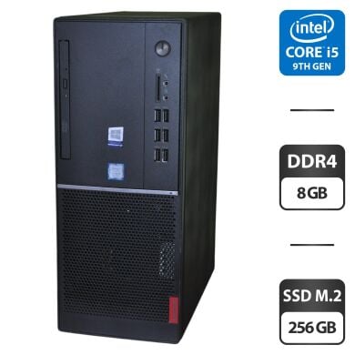Компьютер Lenovo ThinkCentre V530 Tower / Intel Core i5-9400 (6 ядер по 2.9 - 4.1 GHz) / 8 GB DDR4 / 256 GB SSD M.2 / Intel HD Graphics 630 / Wi-Fi / Bluetooth / DVD-ROM / Windows 11
