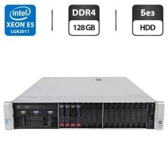 Сервер HP ProLiant DL380 Gen9 (18x 2.5 SFF) 2U Rack / 2x Intel Xeon E5-2690 v3 (12 (24) ядер по 2.6 - 3.5 GHz) / 128 GB DDR4 / Без HDD / RAID HP Smart Array P440ar / 2x Корзини / 2x 500W