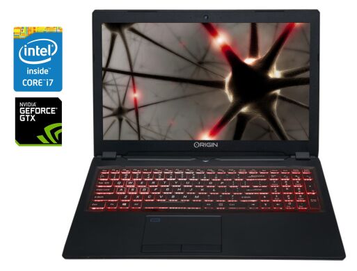 Ігровий ноутбук Origin Evo 15-S / 15.6" (1920x1080) IPS / Intel Core i7-8750H (6 (12) ядер по 2.2 - 4.1 GHz) / 16 GB DDR4 / 512 GB SSD / nVidia GeForce GTX 1070 Max-Q, 8 GB GDDR5, 256-bit / WebCam