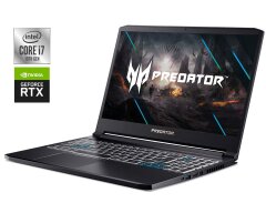 Игровой ноутбук Б-класс Acer Predator Triton 300 PT315-52 / 15.6" (1920x1080) IPS / Intel Core i7-10750H (6 (12) ядер по 2.6 - 5.0 GHz) / 32 GB DDR4 / 1000 GB SSD NVMe / nVidia GeForce RTX 2070 Max-Q, 8 GB GDDR6, 256-bit / WebCam