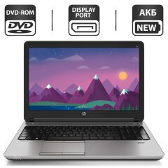 Ноутбук Б-класс HP ProBook 655 G1 / 15.6" (1366x768) TN / AMD A6-5350M (2 ядра по 2.9 - 3.5 GHz) / 4 GB DDR3 / 320 GB HDD / AMD Radeon HD 8450G Graphics / DVD-ROM / АКБ NEW / Windows 10 Pro + Мышка в подарок