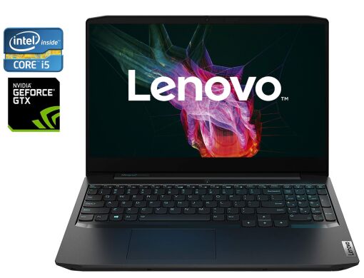 Игровой ноутбук Lenovo Ideapad Gaming 3 15IMH05 / 15.6" (1920x1080) IPS / Intel Core i5-10300H (4 (8) ядра по 2.5 - 4.5 GHz) / 16 GB DDR4 / 128 GB SSD + 1000 GB HDD / nVidia GeForce GTX 1650, 4GB GDDR6, 128-bit / WebCam Игровой ноутбук Lenovo Ideapad Gaming 3 15IMH05 / 15.6" (1920x1080) IPS / Intel Core i5-10300H (4 (8) ядра по 2.5 - 4.5 GHz) / 16 GB DDR4 / 128 GB SSD + 1000 GB HDD / nVidia GeForce GTX 1650, 4GB GDDR6, 128-bit / WebCam