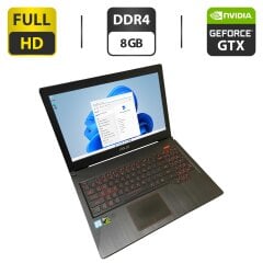Ігровий ноутбук Asus ROG FX503VD-EH73 / 15.6" (1920x1080) IPS / Intel Core i7-7700HQ (4 (8) ядер по 2.8 - 3.8 GHz) / 8 GB DDR4 / 128 GB SSD + 1000 GB HDD / nVidia GeForce GTX 1050, 4 GB GDDR5, 128-bit / WebCam