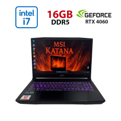 Игровой ноутбук Б-класс MSI Katana 15 B13VFK / 15.6" (1920x1080) IPS / Intel Core i7-13620H (10 (16) ядер по 3.6 - 4.9 GHz) / 16 GB DDR5 / 1000 GB SSD / nVidia GeForce RTX 4060, 8 GB GDDR6, 128-bit / WebCam