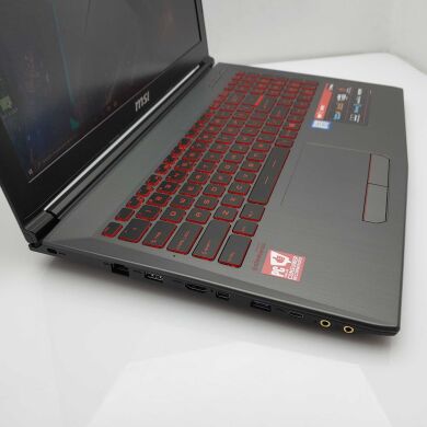 Ігровий ноутбук MSI GV62 8RE / 15.6" (1920х1080) IPS / Intel Core i5-8300H (4 (8) ядра по 2.3 - 4.0 GHz) / 16 GB DDR4 / 256 GB SSD+1 TB HDD / nVidia GeForce GTX 1060, 3 GB GDDR5, 192-bit / WebCam / NO ODD