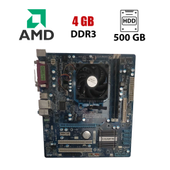 Комплект: Материнская плата Gigabyte GA-M68MT-D3 / AMD Sempron 145 (1 ядро по 2.8 GHz) / 4 GB DDR3 / 500 GB HDD / NVIDIA GeForce 7025 / AM3 / Кулер