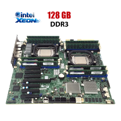 Комплект: материнська плата Supermicro MBD-X9DRH-7F / 2x Xeon E5-2695 v2 (12 (24) ядра по 2.40 - 3.2 GHz) / 128 GB DDR3 / LGA2011 / 2x рамки кріплення