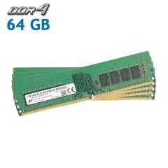 Комплект: Оперативная память для ПК Micron / 64 GB (4x16 GB) / 2Rx8 PC4-21300 / DDR4 / 2666 MHz