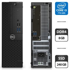 Компьютер Dell OptiPlex 3050 SFF / Intel Core i5-7500 (4 ядра по 3.4 - 3.8 GHz) / 8 GB DDR4 / 240 GB SSD / Intel HD Graphics 630 / DVD-ROM
