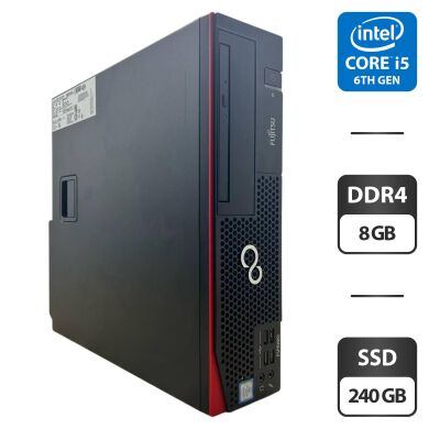 Компьютер Fujitsu Esprimo D757 E90 SFF / Intel Core i5-6600 (4 ядра по 3.3 - 3.9 GHz) / 8 GB DDR4 / 240 GB SSD / Intel HD Graphics 530 / DVD-ROM Компьютер Fujitsu Esprimo D757 E90 SFF / Intel Core i5-6600 (4 ядра по 3.3 - 3.9 GHz) / 8 GB DDR4 / 240 GB SSD / Intel HD Graphics 530 / DVD-ROM