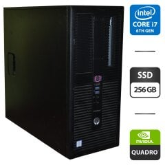 Комп'ютер Б-клас EliteDesk 800 G2 Tower / Intel Core i7-6700 (4 (8) ядра по 3.4 - 4.0 GHz) / 16 GB DDR4 / 256 GB SSD / nVidia Quadro K4000, 3 GB GDDR5, 192-bit / Windows 11 Pro