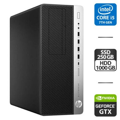 Компьютер HP EliteDesk 800 G3 Tower / Intel Core i5-7500 (4 ядра по 3.4 - 3.8 GHz) / 16 GB DDR4 / 250 GB SSD + 1000 GB HDD / nVidia GeForce GTX 1650 Super, 4 GB GDDR6, 128-bit Компьютер HP EliteDesk 800 G3 Tower / Intel Core i5-7500 (4 ядра по 3.4 - 3.8 GHz) / 16 GB DDR4 / 250 GB SSD + 1000 GB HDD / nVidia GeForce GTX 1650 Super, 4 GB GDDR6, 128-bit