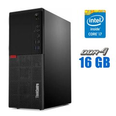 Компьютер Lenovo ThinkCentre M720t Tower / Intel Core i7-8700 (6 (12) ядер по 3.2 - 4.6 GHz) / 16 GB DDR4 / 256 GB SSD / Intel UHD Graphics 630