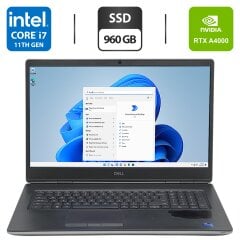 Мобильная рабочая станция Б-класс Dell Precision 7760 / 17.3" (1920x1080) IPS / Intel Core i7-11800H (8 (16) ядер по 4.6 GHz) / 16 GB DDR4 / 960 GB SSD / nVidia RTX A4000, 8 GB GDDR6, 256-bit / WebCam