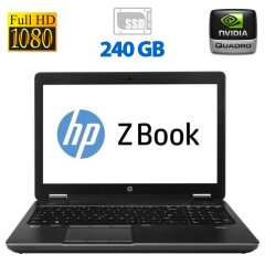 Мобильная рабочая станция Б-класс HP ZBook 15 G2 / 15.6" (1920x1080) TN / Intel Core i7-4700MQ (4 (8) ядра по 2.4 - 3.4 GHz) / 8 GB DDR3 / 240 GB SSD / nVidia Quadro K2100M, 2 GB GDDR5, 128-bit / WebCam / DVD-ROW / HDMI
