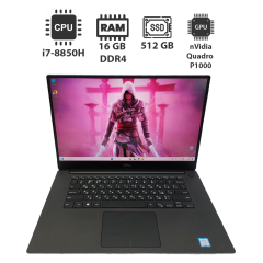 Мобільна робоча станція Dell Precision 5530 / 15.6" (1920x1080) IPS / Intel Core i7-8850H (6 (12) ядра по 2.6 - 4.3 GHz) / 16 GB DDR4 / 512 GB SSD M.2 / nVidia Quadro P1000, 4 GB GDDR5, 128-bit / Win 11 Pro