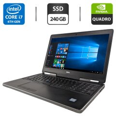 Мобільна робоча станція Dell Precision 7510 / 15.6" (1920x1080) IPS / Intel Core i7-6820HQ (4 (8) ядра по 2.7 - 3.6 GHz) / 16 GB DDR4 / 240 GB SSD / nVidia Quadro M2000M, 4 GB GDDR5, 128-bit / WebCam