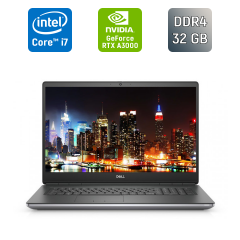 Мобільна робоча станція Dell Precision 7760 / 17.3" (1920x1080) IPS / Intel Core i7-11850H (8 (16) ядер по 2.5 - 4.8 GHz) / 32 GB DDR4 / 512 GB SSD / nVidia RTX A3000, 6 GB GDDR6, 192-bit / WebCam / Windows 11