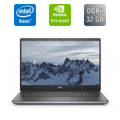 Мобільна робоча станція Dell Precision 7760 / 17.3" (3840x2160) IPS / Intel Xeon W-11855M (6 (12) ядер по 3.2 - 4.9 GHz) / 32 GB DDR4 / 512 GB SSD / nVidia RTX A4000, 8 GB GDDR6, 256-bit / WebCam / HDMI / Windows 11