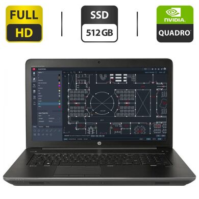 Мобільна робоча станція HP ZBook 17 G3 / 17.3" (1920x1080) IPS / Intel Core i7-6700HQ (4 (8) ядра по 2.6 - 3.5 GHz) / 16 GB DDR4 / 512 GB SSD / nVidia Quadro M4000M, 4 GB GDDR5, 256-bit / WebCam / HDMI