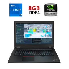 Мобільна робоча станція Lenovo ThinkPad P17 Gen 1 / 17.3" (1920x1080) IPS / Intel Core i7-10750H (6 (12) ядер по 2.6 - 5.0 GHz) / 8 GB DDR4 / 240 GB SSD / nVidia Quadro RTX 3000, 6 GB GDDR6, 192-bit / WebCam