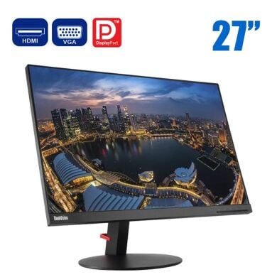Монітор Lenovo ThinkVision T27i-10 / 27" (1920x1080) IPS / DisplayPort, HDMI, VGA, USB 3.0 / VESA 100x100 Монітор Lenovo ThinkVision T27i-10 / 27" (1920x1080) IPS / DisplayPort, HDMI, VGA, USB 3.0 / VESA 100x100