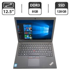 Нетбук Lenovo ThinkPad X270 / 12.5" (1366x768) TN / Intel Core i3-6100U (2 (4) ядра по 2.3 GHz) / 8 GB DDR4 / 128 GB SSD / Intel HD Graphics 520 / WebCam