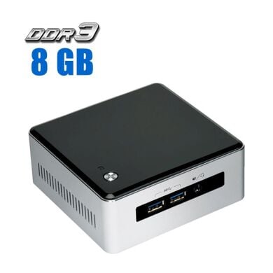 Неттоп Intel NUC 5 USFF / Intel Core i3-5010U (2 (4) ядра по 2.1 GHz) / 8 GB DDR3 / 240 GB SSD / Intel HD Graphics 5500 / WiFi / Bluetooth + перехідник miniDP-VGA 