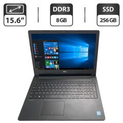 Ноутбук Б-класс Dell Latitude 3570 / 15.6" (1366x768) TN / Intel Core i3-6100U (2 (4) ядра по 2.3 GHz) / 8 GB DDR3 / 256 GB SSD / Intel HD Graphics 520 / WebCam
